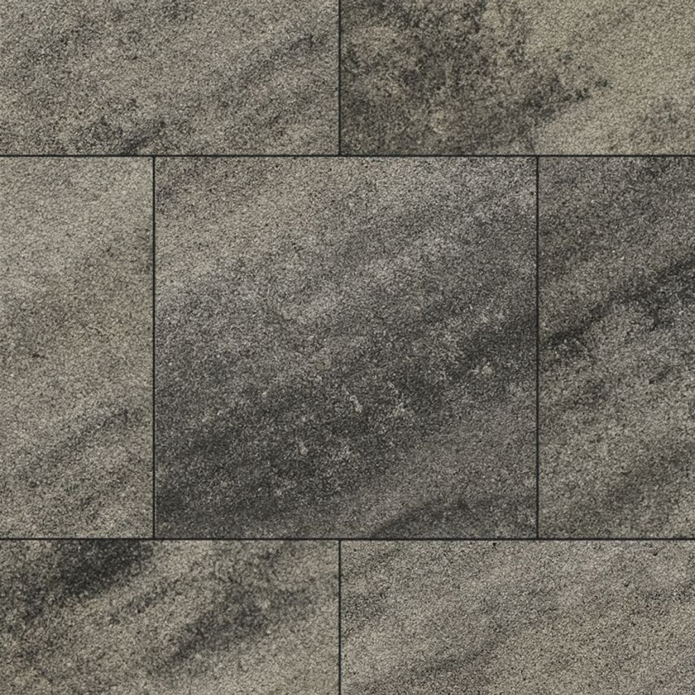 Тротуарная плитка КВАДРАТ 500х500 мм - Листопад гранит Антрацит