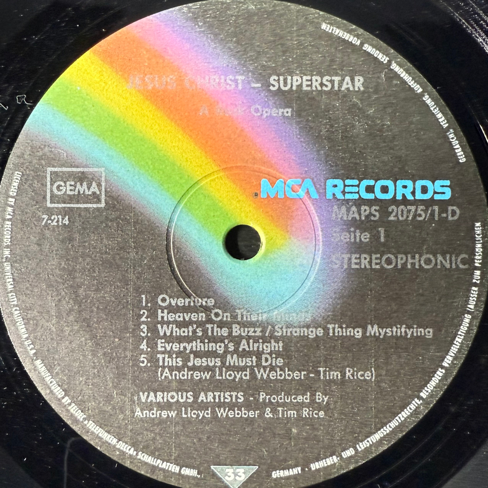 Jesus Christ Superstar 2LP (Германия 1973г.)
