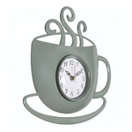 3432-006 Часы настенные чашка с дымком 31,5 х30,5 см, корпус оливковый "Классика" "Рубин"