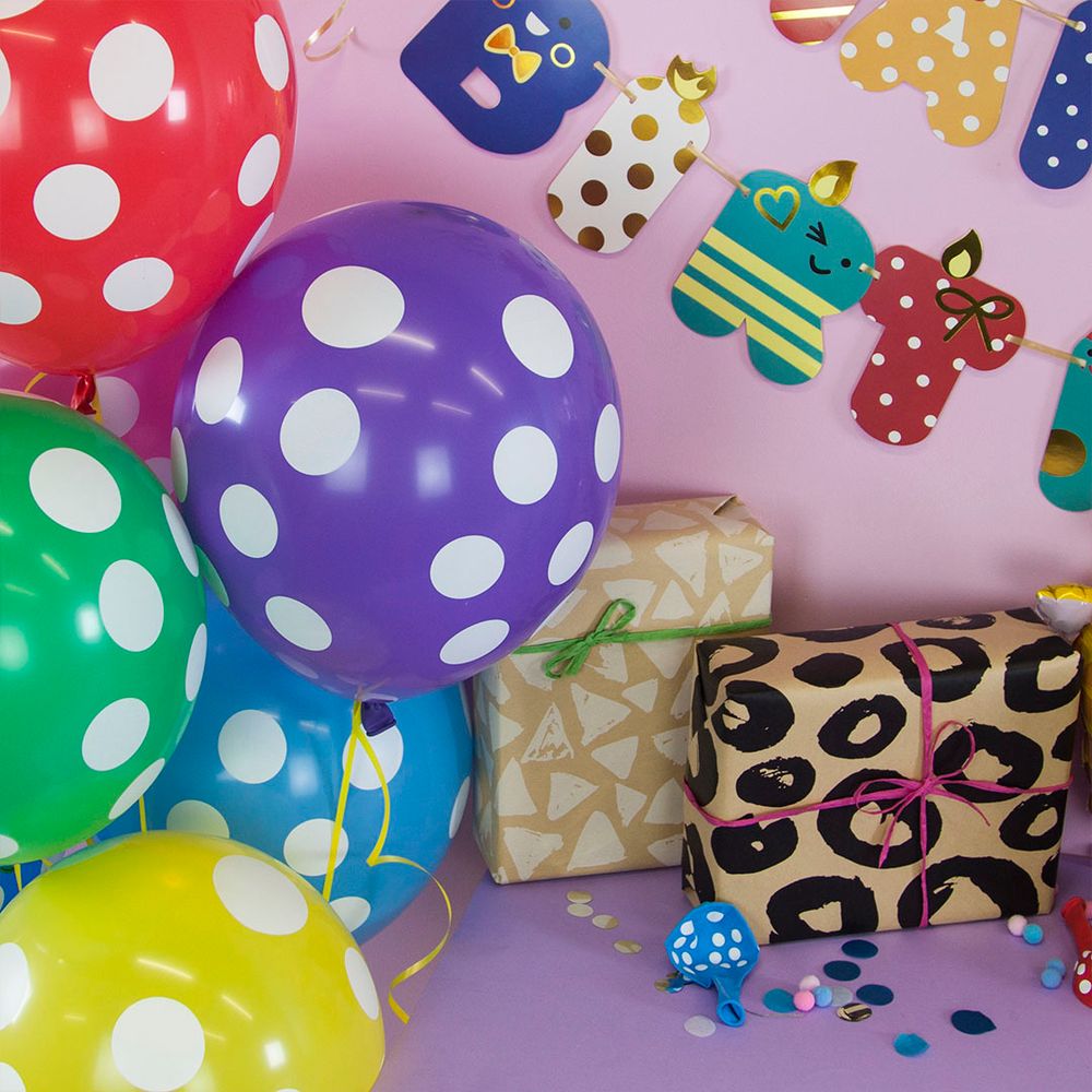 Шар (12"/30 см) Точки №1, Ассорти, пастель, 5 ст 25 шт.