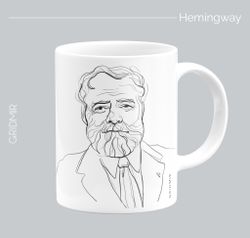 Кружка с принтом минимализм "Хэмингуэй"