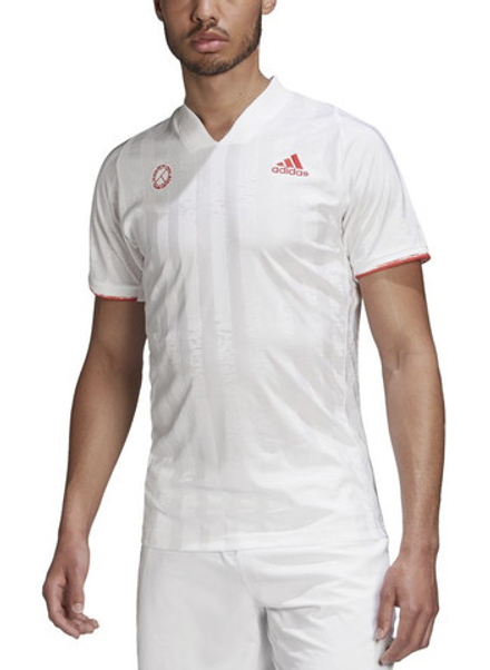 Мужская теннисная футболка Adidas Freelift Tee ENG M - white/scarlet