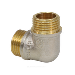 Угольник латунь никель Ду 15 (1/2") НР/НР 9003 ГОСТ 32585-2013 Aquasfera 9003-01