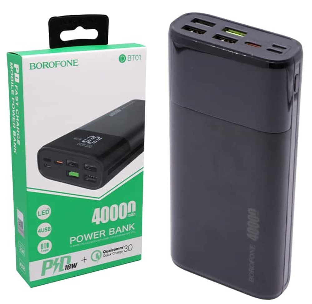 Портативный аккумулятор BOROFONE BT01 40000 mAh (черный)
