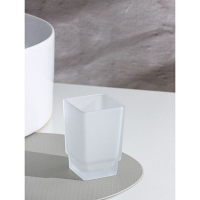 Матовый стеклянный стакан для зубных щёток «Квадро»