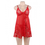 Красный пеньюар + стринги Floral (размер XS-S)