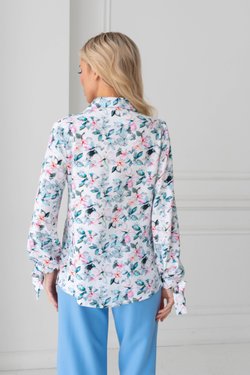 Рубашка с отложным воротником с цветочным принтом