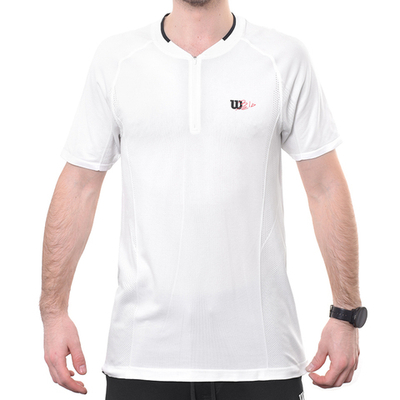 Мужское теннисное поло Wilson Players Seamless Zip Henley 2.0 - bright white