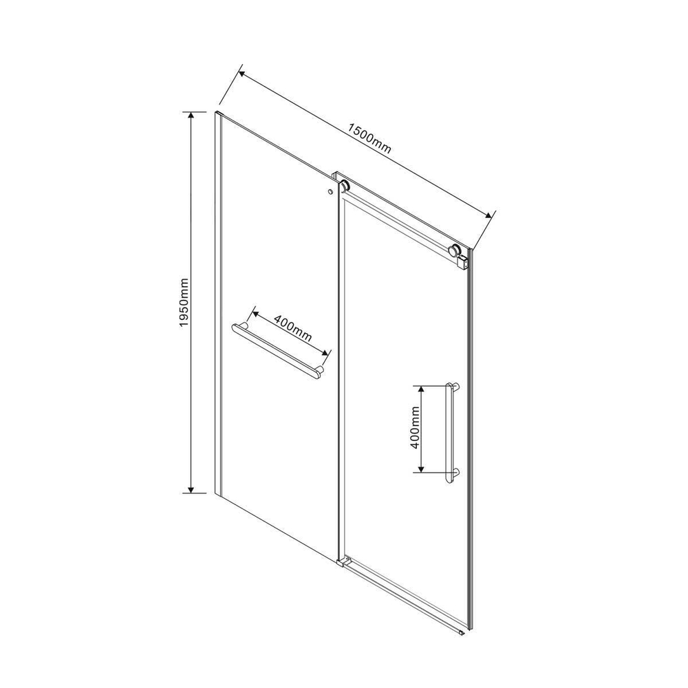 Душевая дверь Como Soft VDS-1CS150CLB, 1500, черный, стекло прозрачное, , шт