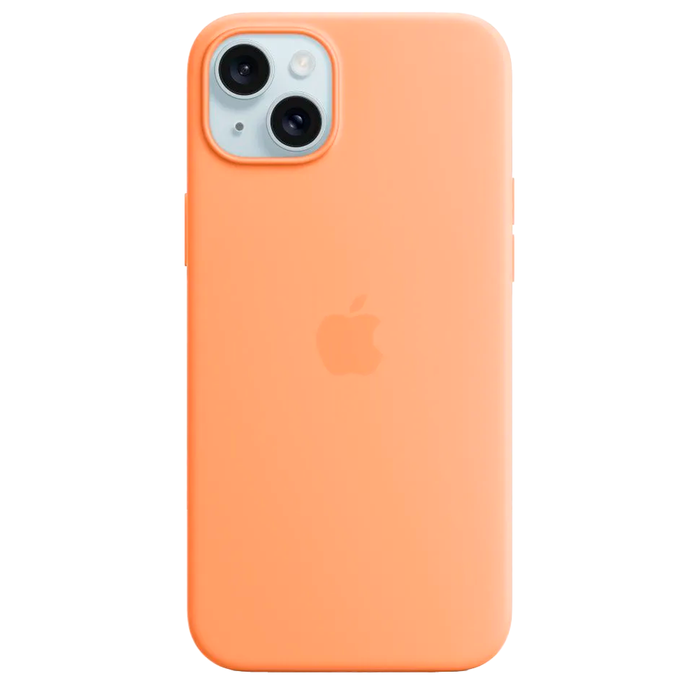 Силиконовый чехол с поддержкой MagSafe Apple Silicone Case для iPhone 15 Plus, Orange Sorbet (Апельсиновый сорбет)
