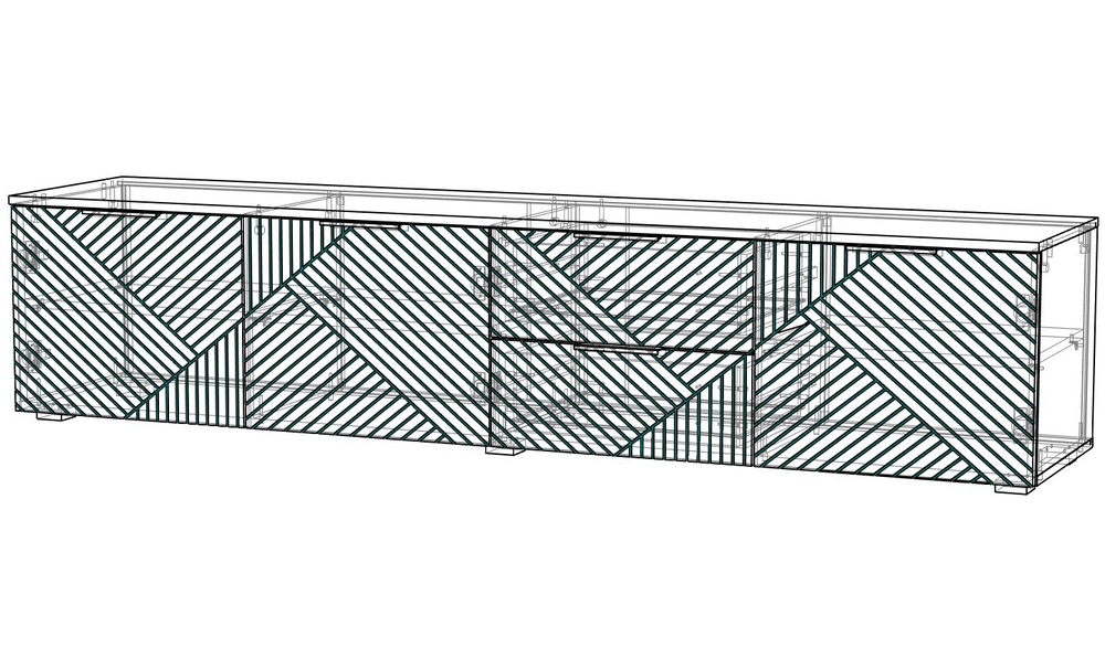 ТВ-тумба Салерно NEW 1 (МДФ) SF-022 Сантьяго Кашемир 5981 BS 197*42*43 см, Бежевый   Фиеста