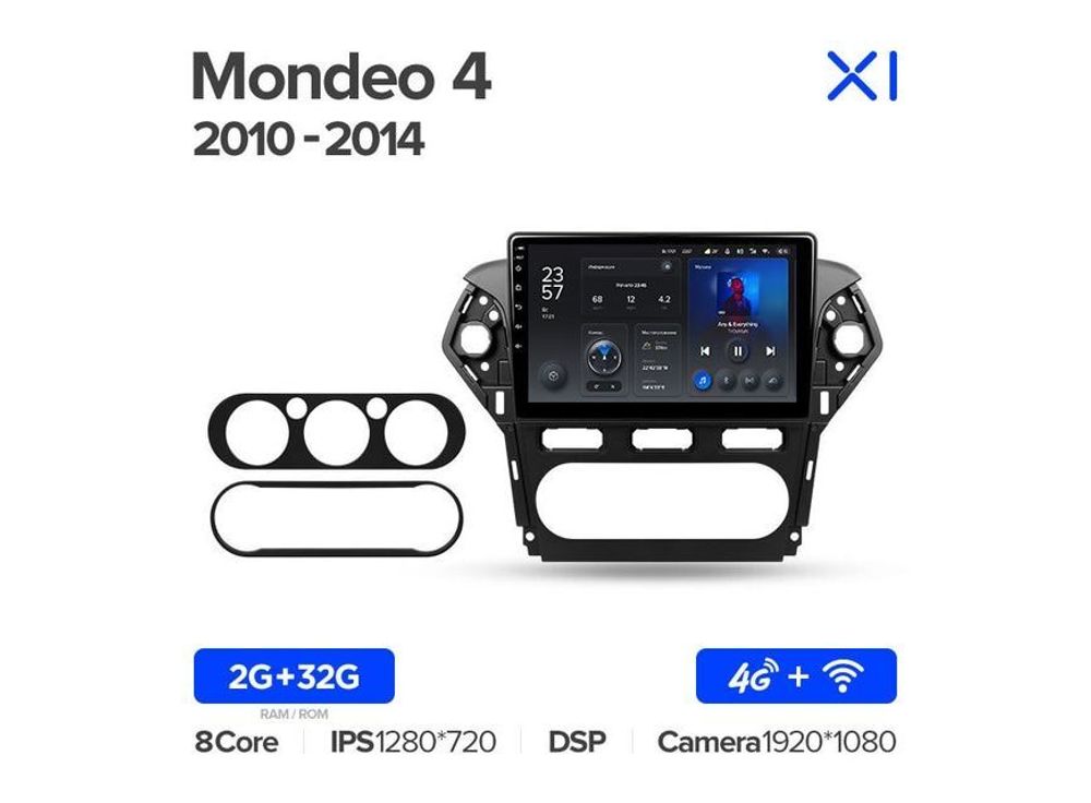 Магнитола Teyes X1 2-32 Wi-Fi + 4G Ford Mondeo 4 2010 — 2014 10.2&quot;
