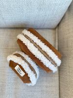 HEY GLOW Косметичка коричневый с белым мехом