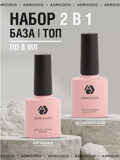 Комплект ADRICOCO для маникюра База+Топ