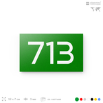 Номер на дверь 713, табличка на дверь для офиса, квартиры, кабинета, аудитории, склада, зеленая 120х70 мм, Айдентика Технолоджи