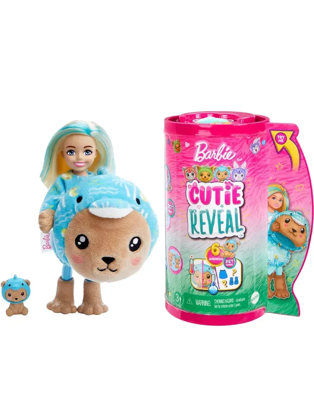 Кукла Барби Cutie Reveal Mini Медведь-дельфин HRK30 челси