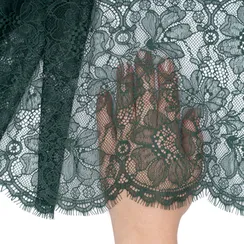 Кружево реснички изумрудно-еловые (21х140 см)