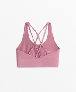 Oysho Спортивный бюстгальтер с бретелями на спине, светло-баклажановый