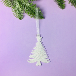 Подвеска «Елочка» 10 см, белый блеск