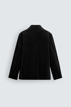 ZARA ВЕЛЬВЕТОВАЯ КУРТКА С КАРМАНАМИ, УГОЛЬНЫЙ
