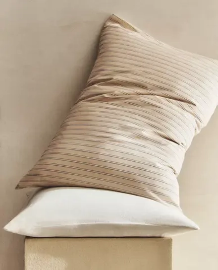 ZARA HOME НАВОЛОЧКА В ПОЛОСКУ, БЕЖЕВЫЙ
