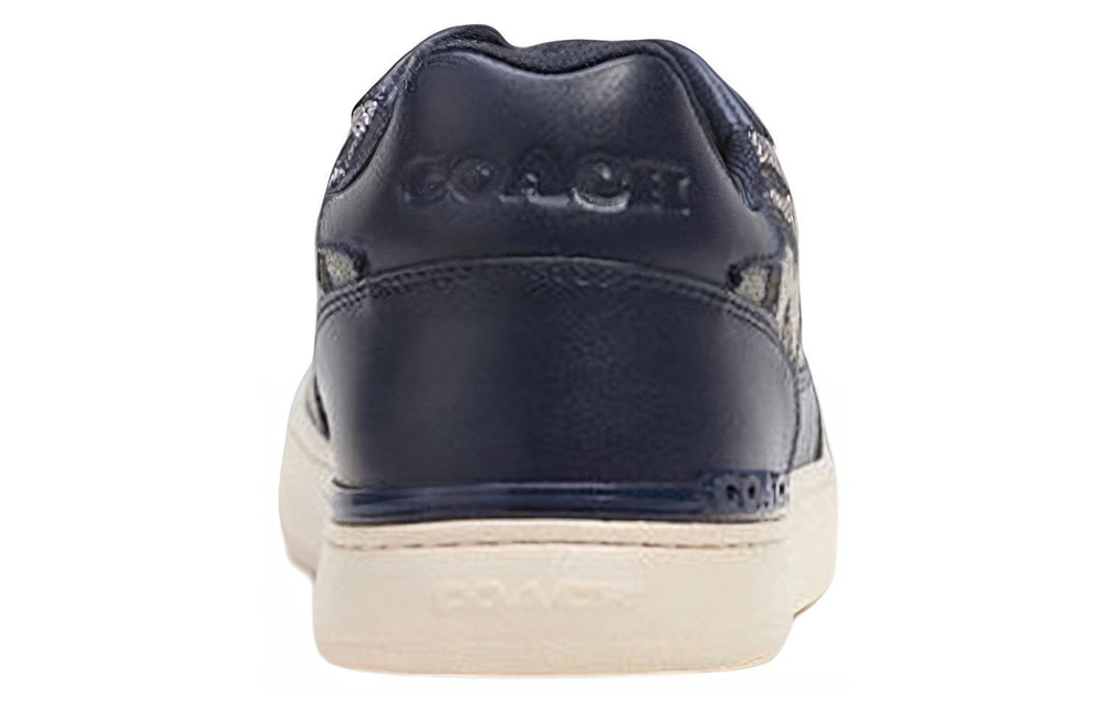 COACH Clip low-cut lace-up fashion sneakers men's blue and gray