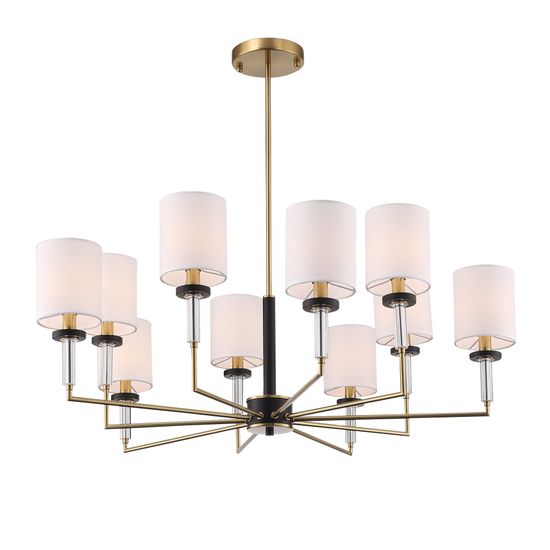 SL1404.303.10 Люстра подвесная ST-Luce Латунь/Прозрачный E14*6 40W BLACK+BRASS