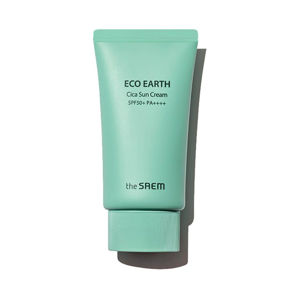 The Saem Eco Earth Cica Sun Cream SPF 50+ PA++++ солнцезащитный крем для чувствительной кожи