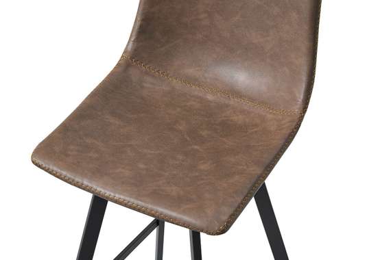 Полубарный стул Netro 66 см, коричневый на черных металлических ножках | Купить в Hallberg.ru