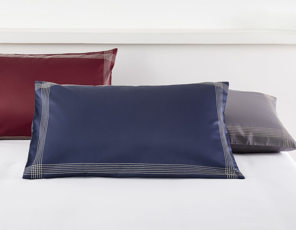 Наволочка 70х70 Sharmes Merrow Stitch темно-синяя