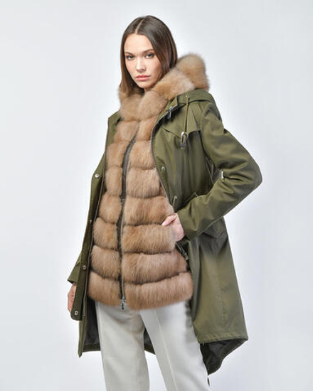 Парка с подстежкой из меха куницы