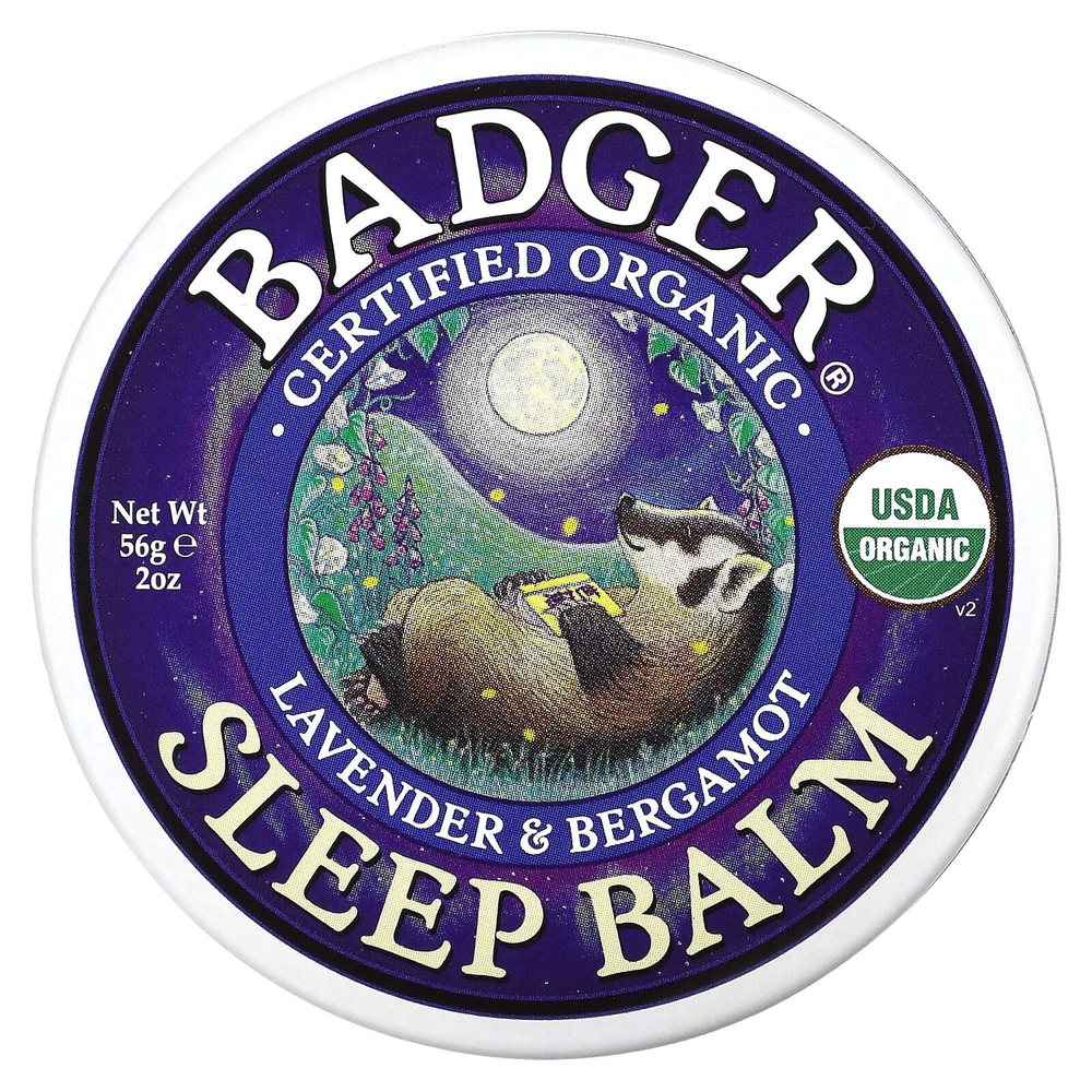Badger, органический бальзам для сна, лаванда и бергамот, 56 г (2 унции)
