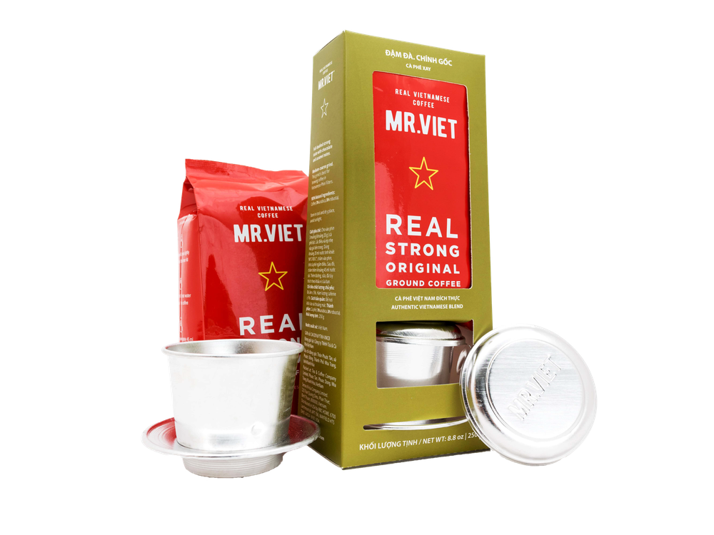 Кофе молотый Mr.Viet Real strong original набор с фином 250 г