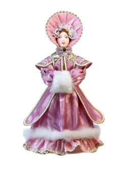 Кукла коллекционная в зимнем костюме 19 века с муфтой