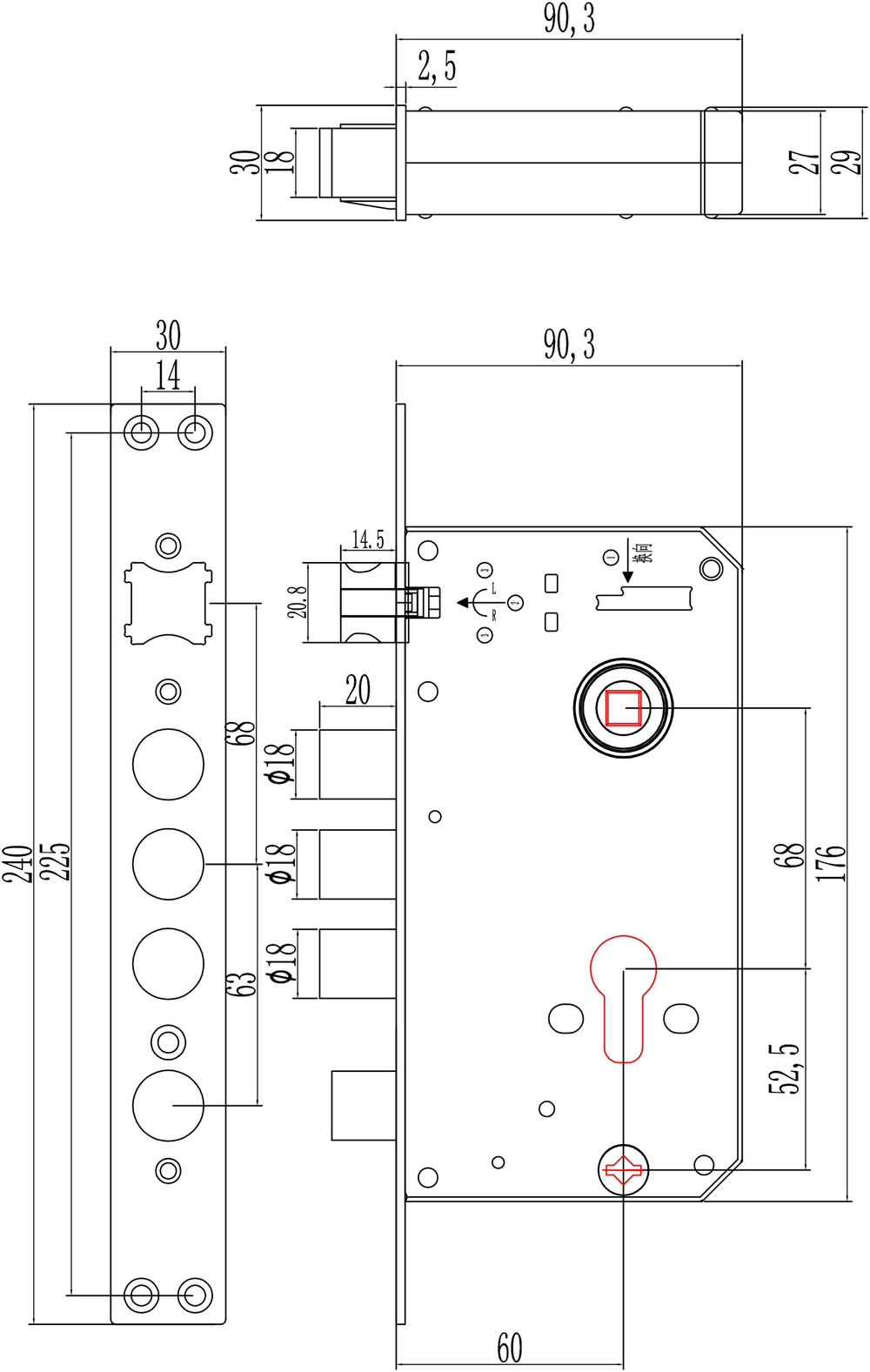 Sanyo D500 Tuya Автоматический умный замок с ручкой-штангой