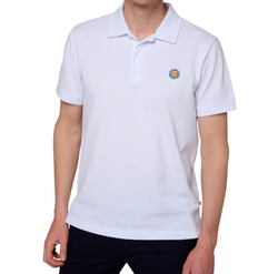Мужское теннисное поло Roland Garros Basic Islande - белое