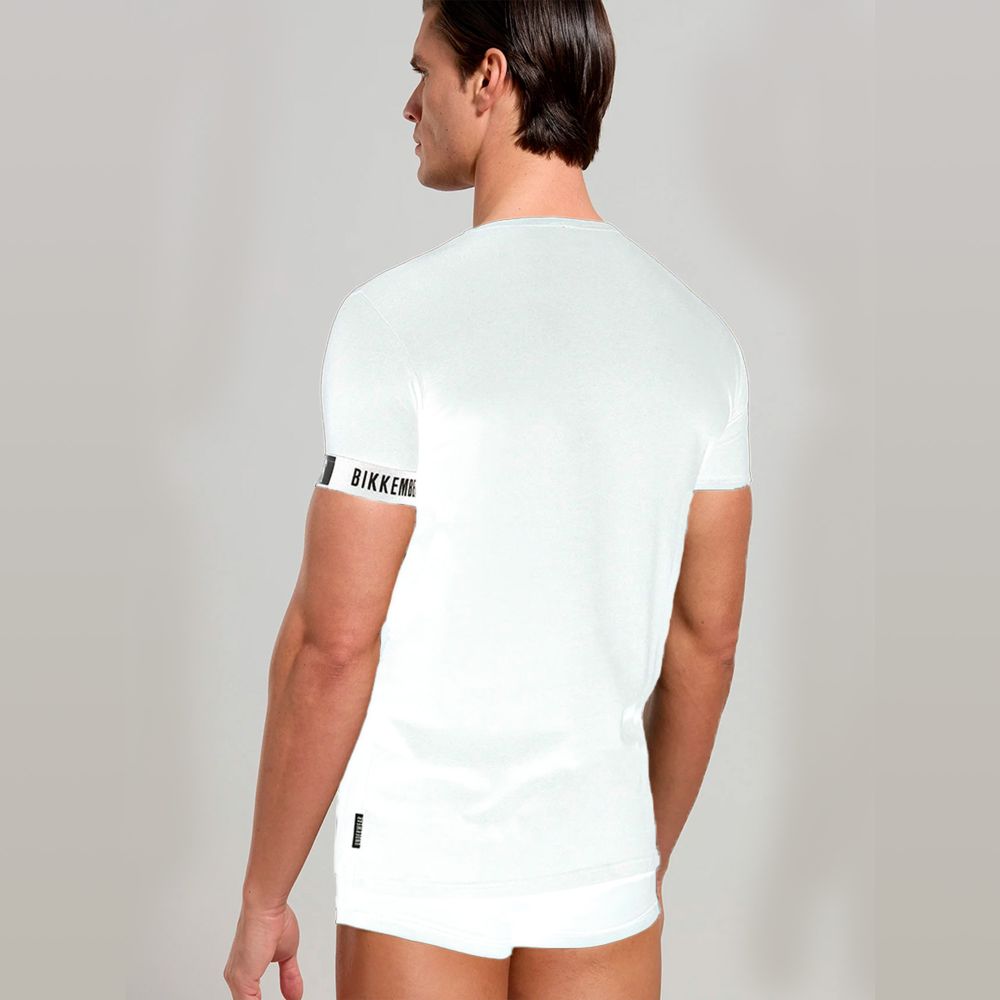 Мужская футболка белая с круглым вырезом Bikkembergs NEW PUPINO BKK42UTS17SI