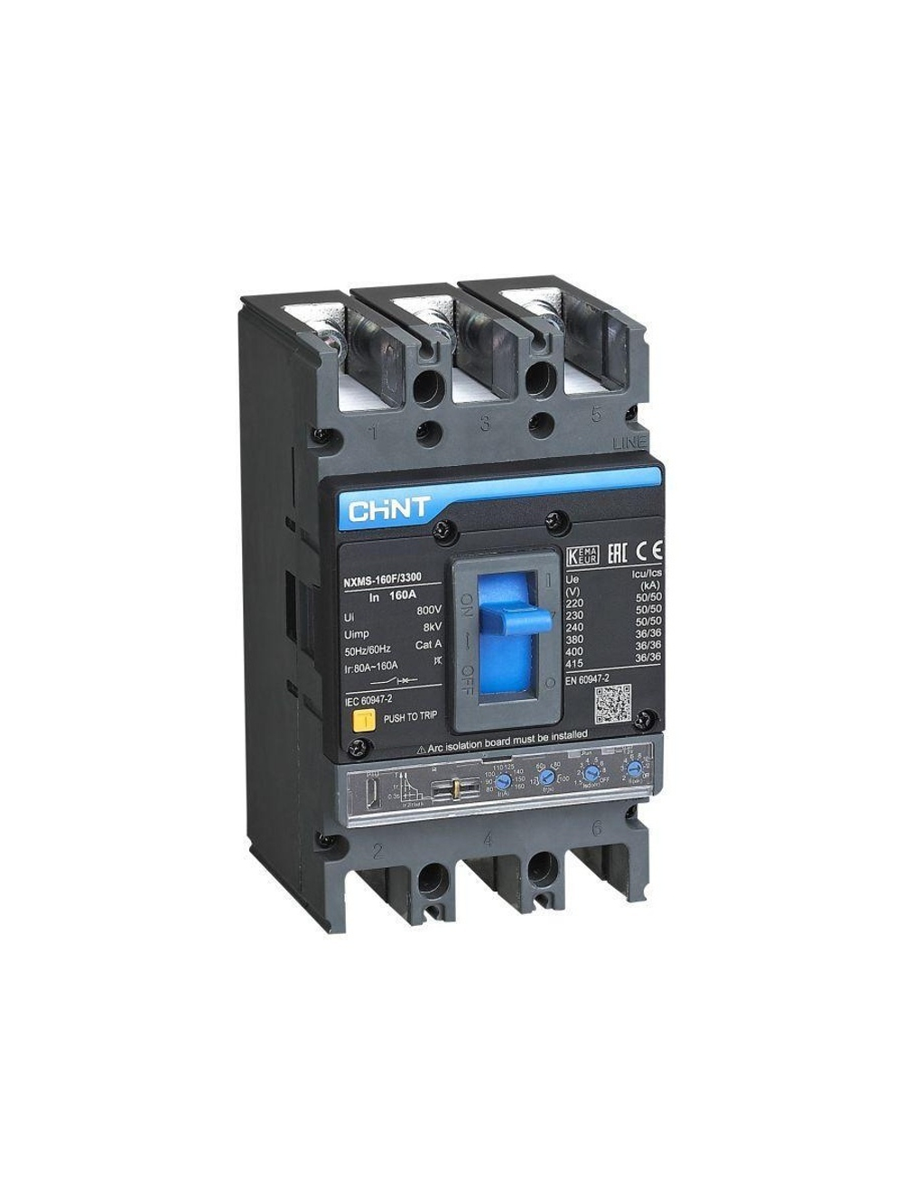 Выключатель автоматический 3п 125А 36кА NXMS-160F/3P с электрон. расцеп. (R) CHINT 264747