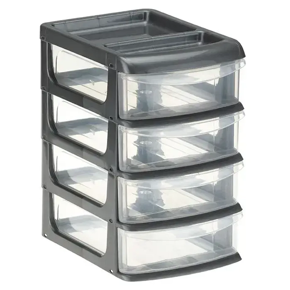 Универсальный бокс средний (4 секции) Графитовый