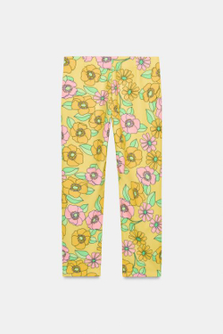 ZARA БРЮКИ КАПРИ С ЦВЕТОЧНЫМ ПРИНТОМ, РАЗНОЦВЕТНЫЙ