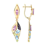 Серьги из золота с миксом камней 726943