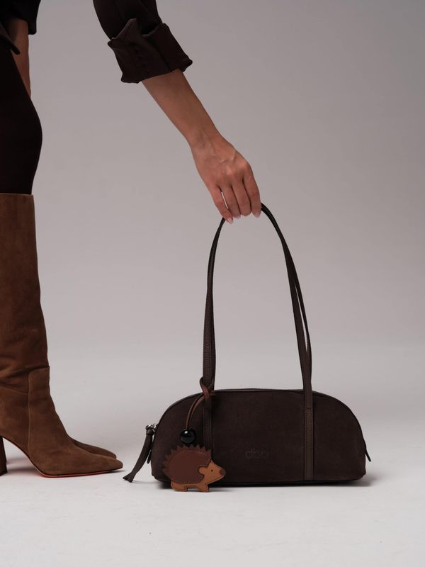 Женская замшевая сумка DBR 31225 коричневый шоколад