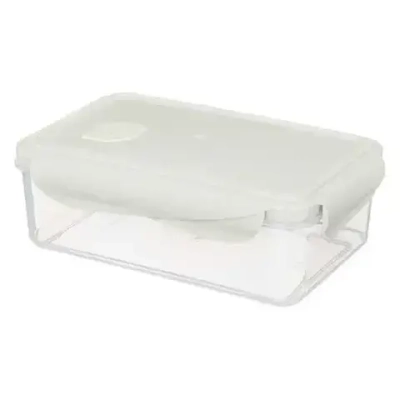 Контейнер для продуктов герметичный с клапаном eco style прямоугольный 1,1л (светло-серы