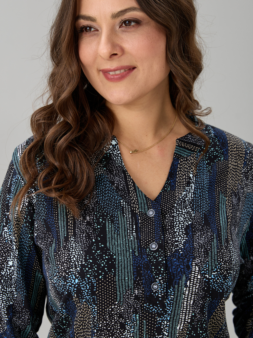 Блузка БЛ-22/черный-разноцветныйпиксель