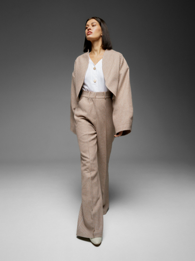 Pressed-crease wool trousers