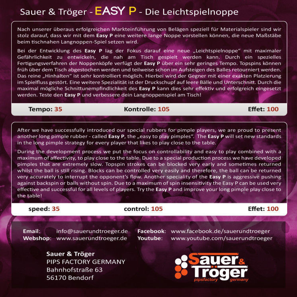 длинные шипы SAUER & TROGER Easy P описание