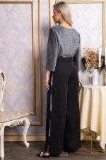 Брюки палаццо Полианна (черные/серебро) Б14828-8М LT Collection