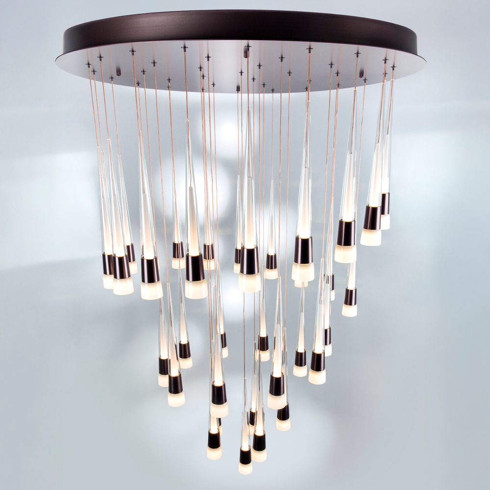 757361 Люстра CONE LED 180W 9000LM КОФЕЙНЫЙ/БЕЛЫЙ/ПРОЗРАЧНЫЙ 3000K