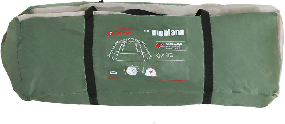 Шатер кемпинговый Btrace Highland (4,3х3,7м) Зеленый/Бежевый