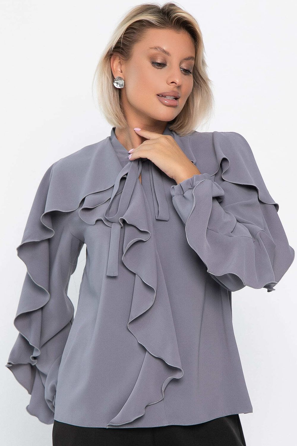 Блуза Дыхание осени (серая) Б14186-5М LT Collection